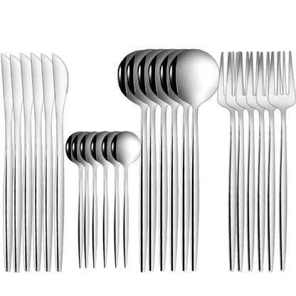 24pcs Stainless Steel Cutlery Set - Handy HouseKitchen Accessories