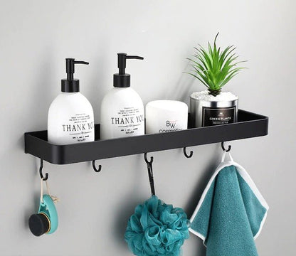 Aluminium Bathroom Shelf - Black - Handy House