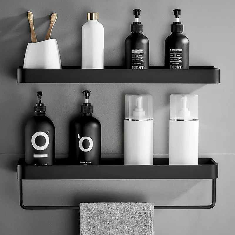 Aluminium Bathroom Shelf - Black - Handy House