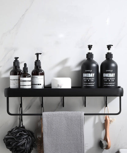 Aluminium Bathroom Shelf - Black - Handy House