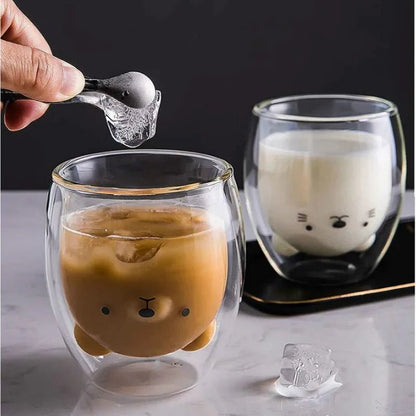 Cute Animal Double - layer Coffee Mug - Handy House