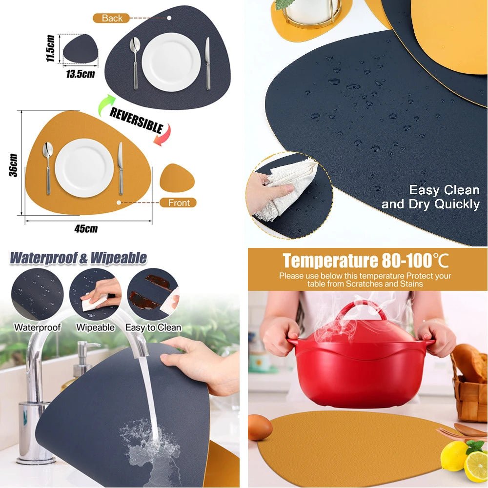Dual - Sided Leather Placemats - Handy House