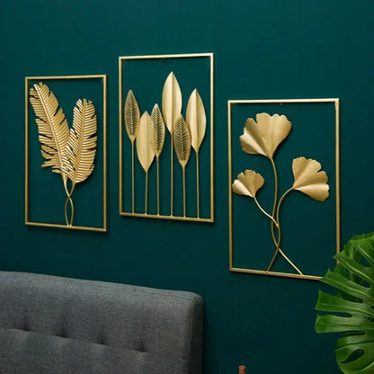 Nordic Metal Leaf Plant Hanging Wall Decor - Handy House
