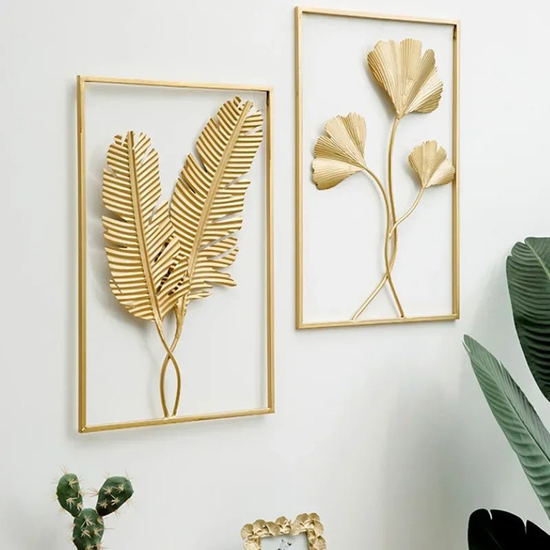 Nordic Metal Leaf Plant Hanging Wall Decor - Handy House