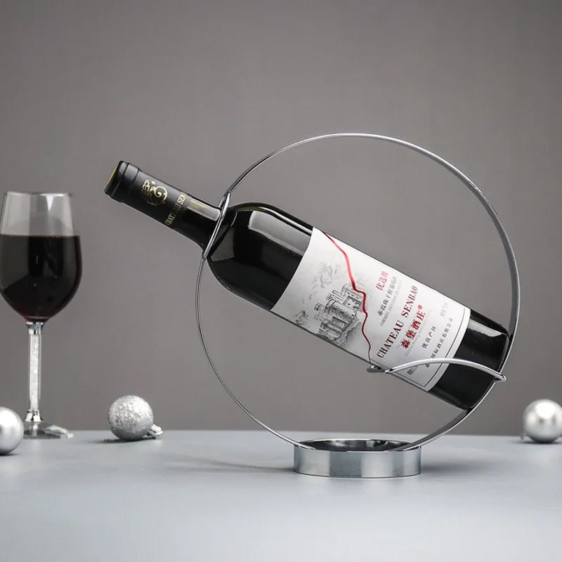 Unique Retro Iron Circle Wine Holder - Handy House