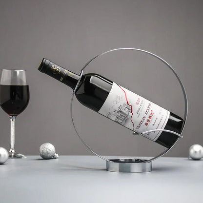 Unique Retro Iron Circle Wine Holder - Handy House