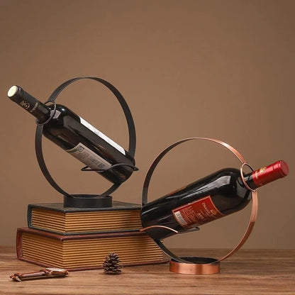 Unique Retro Iron Circle Wine Holder - Handy House