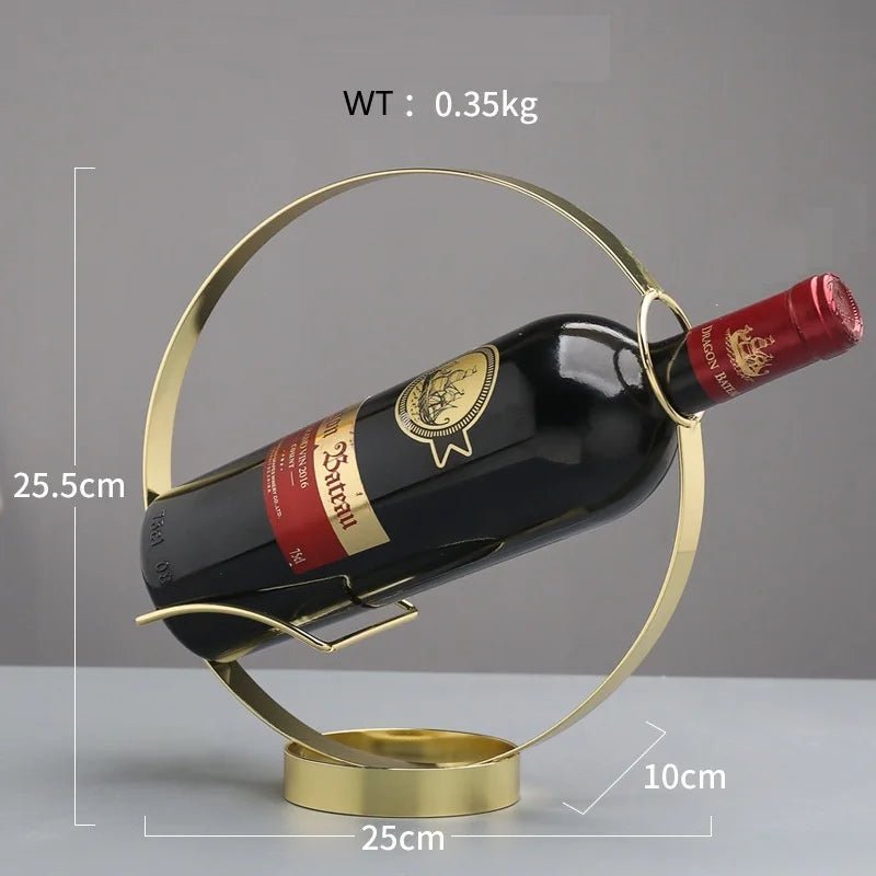 Unique Retro Iron Circle Wine Holder - Handy House