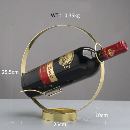 Unique Retro Iron Circle Wine Holder - Handy House