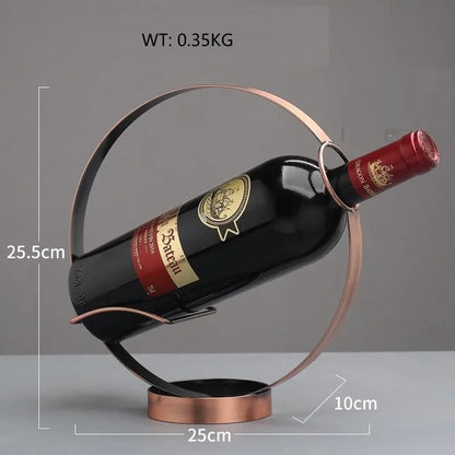 Unique Retro Iron Circle Wine Holder - Handy House