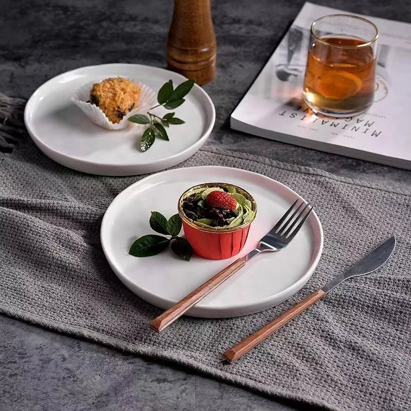 White Ceramic Dinner Serving Plate - Handy House